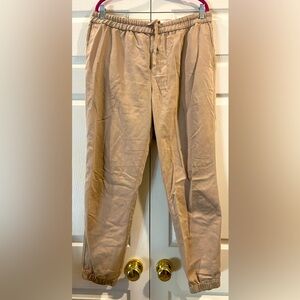 Banana Republic sz L Jogger Ankle Pants pull on elastic waist stone color
